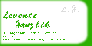 levente hanzlik business card